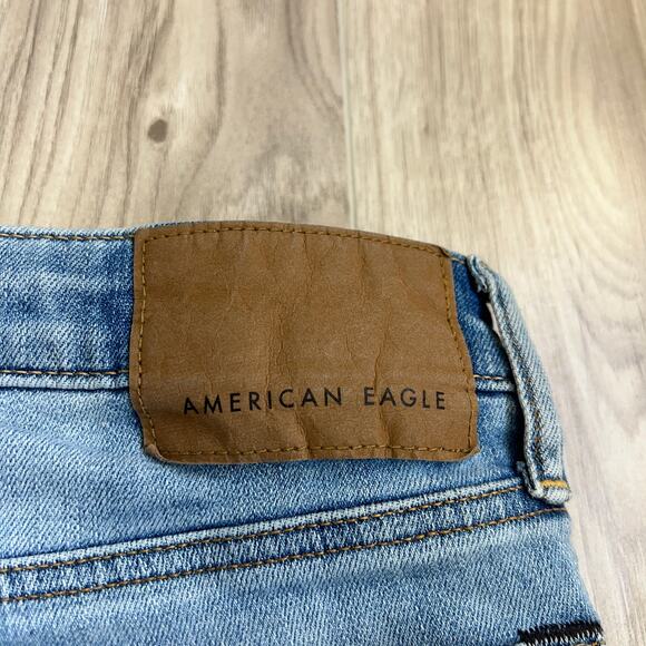 American Eagle Airflex + Temp Tech Athletic Skinny Distressed Jeans Size W28 L28 - Picture 12 of 12